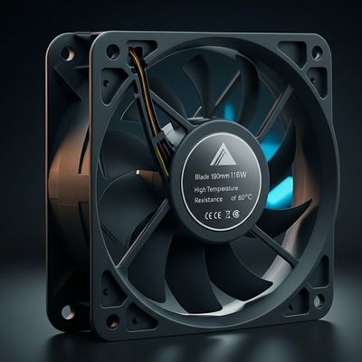 Força da lâmina 190 mm 116W resistência a altas temperaturas de 60°C CE Ventilador axial